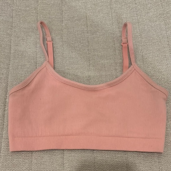 Pink Ribbed Aerie athleteic Bralette - Picture 1 of 6